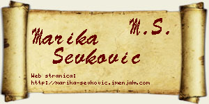 Marika Ševković vizit kartica